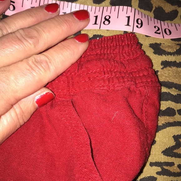 Maurices size large red linen blend shorts elastic pull on waist - Picture 13 of 15